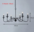 Axyaa Retro Black Iron Candle Chandelier: Elegant Country Style Room Lighting