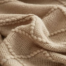 Axyaa Khaki Tassel Knit Blanket - Cozy Nordic Sofa Office Cover & Bed Throw