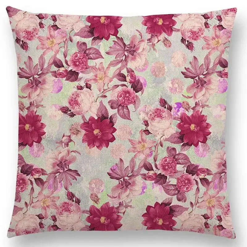 Axyaa Botanical Garden Floral Leaves Print Pillow Case Cover