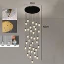 Axyaa Crystal Chandelier Stair Pendant Lamp Living Room Pendant Lights