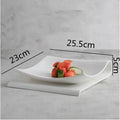 Axyaa Abstract White Ceramic Dessert Plate