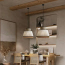 Axyaa Minimalist Cloth Rattan Pendant Lights for Living Room, Dining Room, Kitchen