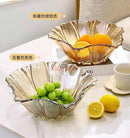 Axyaa Crystal Glass Fruit Plate: Premium Snacks & Dried Fruit Pot for Living Room