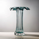 Axyaa Light Luxury Large Flower Arrangement in Light Blue Glass Vase