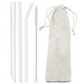 Axyaa Glass Straws: Reusable, Transparent, Eco-Friendly Straw Set with Storage Bag