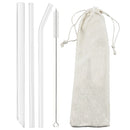 Axyaa Glass Straws: Reusable, Transparent, Eco-Friendly Straw Set with Storage Bag