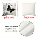Axyaa Bohemian Butterfly Floral Throw Pillow Covers, 18x18 Inch Black & White