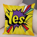 Axyaa Letters Print POP ART Pillowcase - Home Decor Cushion Cover