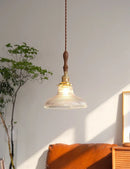 Axyaa Brass Glass Chandelier Art Deco LED Hanging Lamps