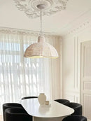 Axyaa French Wood Ceiling Pendant Lamp Vintage Bedroom Living Room Pendant Light