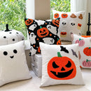 Embroidered Halloween Pillowcase Cojines Orange Pumpkin Spider Web Pillowcases