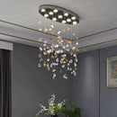 Axyaa LED Glass Ceiling Chandelier for Hotel Lobby Restaurant Art Lighting Fixtures