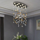 Axyaa LED Glass Crystal Ceiling Chandelier - Designer Art Lighting Fixtures