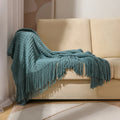 Axyaa Yellow Knitted Textured Throw Blanket - Soft Cozy Decor for Couch, Sofa, Bed