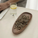 Axyaa Black Walnut Wood Tray: Japanese Style Dessert & Coffee Saucer