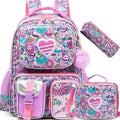 Axyaa Girls Hard Shell School Backpack Set with Lunch Bag & Pencil Case