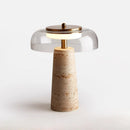 Axyaa Yellow Travertine Glass Table Lamp - Luxury Minimalist Bedroom Desk Light