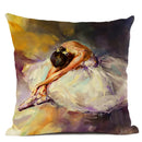 Axyaa Dancing Girl Oil Painting Decorative Pillow Cover 45x45cm