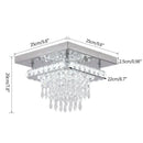 Axyaa Square Crystal Ceiling Light Modern LED Chandelier for Home Living Room Décor