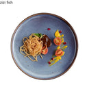 Axya Blue Ceramic Steak Plate - Molecular Cuisine Specialty Tableware