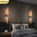 Axyaa Copper and Wood Grid Wall Lamp for High-end Living Room and Bedroom Lighting