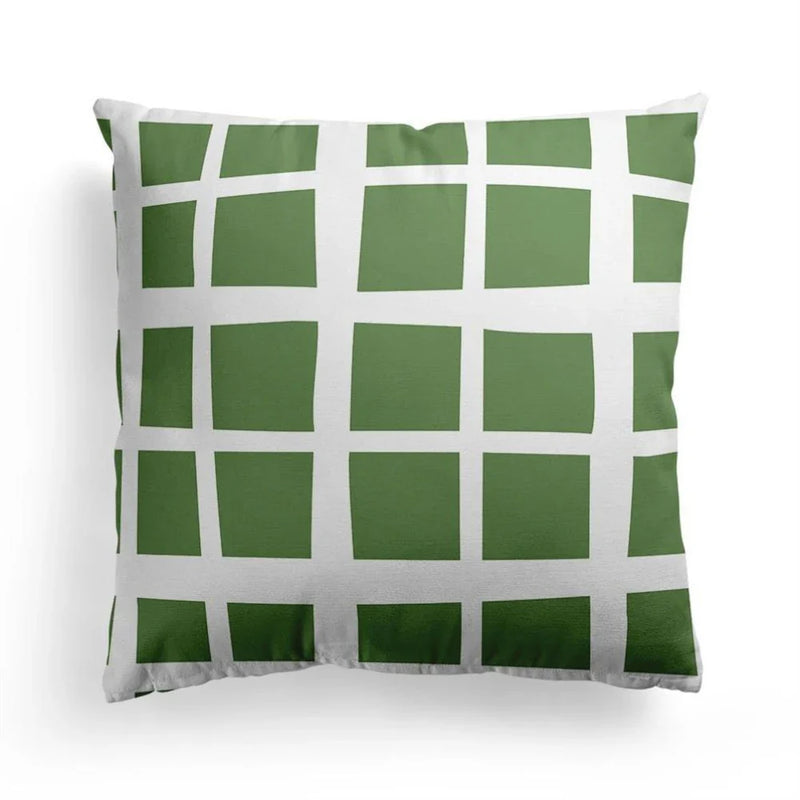 Axyaa Grid Flower Cushion Cover Orange Lemon Pillow Cover Home Decor Sofa Cushions