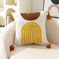 Axyaa Velvet Embroidered Tassel Pillowcase - Bohemian Style Headboard Cushion Cover