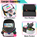 Axyaa Panda Backpack Set: Girls' PU Leather Bookbag, Lunch Bag, PenBag for School
