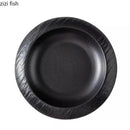 Axyaa Ceramic Pasta Soup Salad Dessert Plates Set for Molecular Cuisine Kitchen