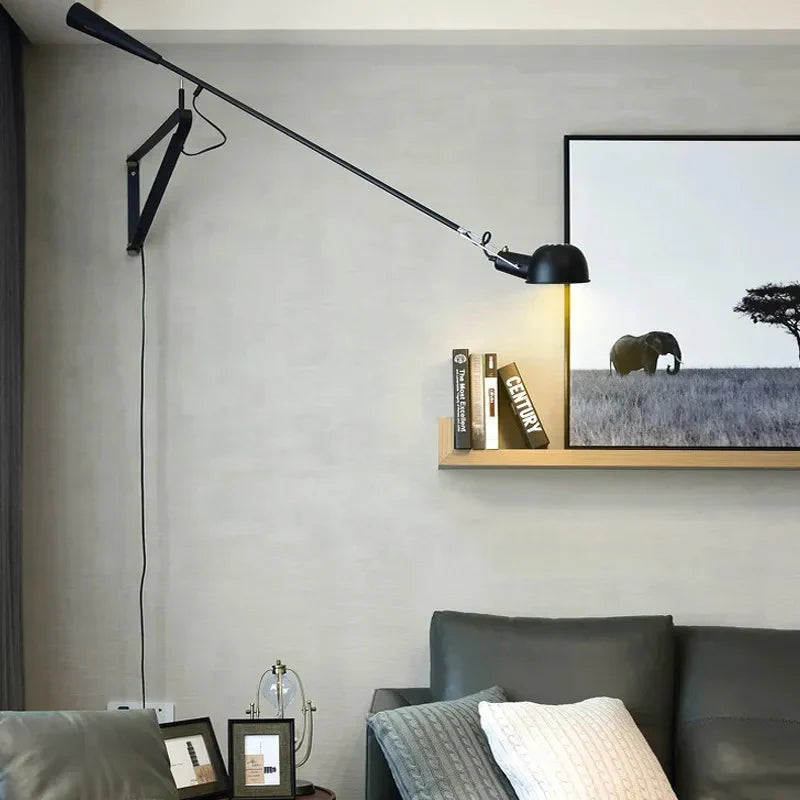 Axyaa Adjustable Long Arm Wall Lamp: Modern Nordic Design