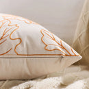 Axyaa Autumn Maple Leaf Embroidered Pillowcase Set