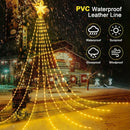 Solar Christmas Star Waterfall Light by Axyaa: 8 Modes, Waterproof for Party Garden Christmas Decor