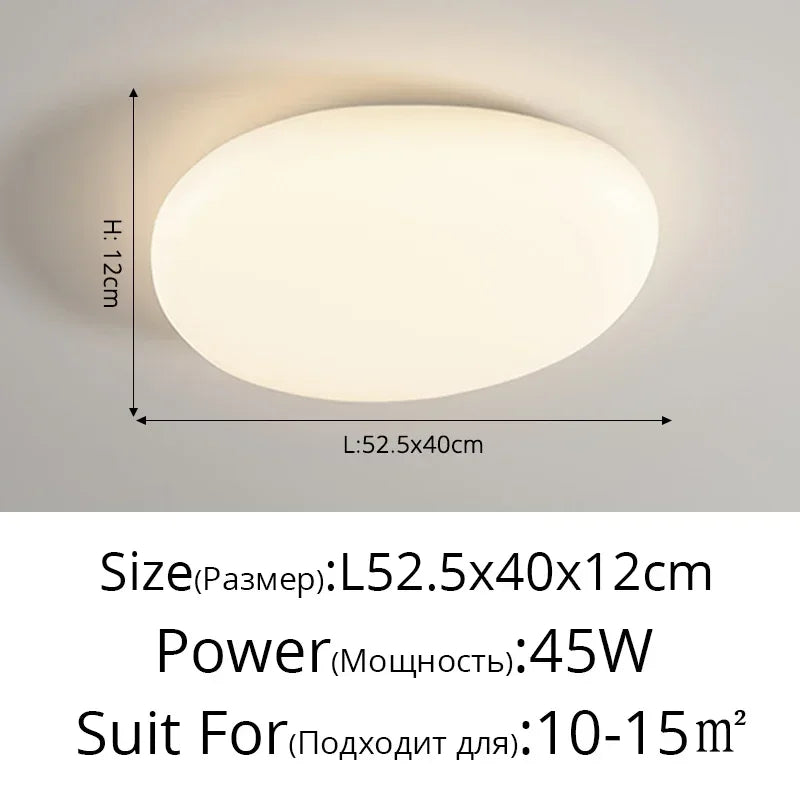 Axyaa Nordic LED Cream Ceiling Lamp for Modern Spaces
