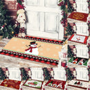 Axyaa Christmas Home Decoration Door Mat with Santa Snowman Tree Print