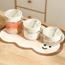 Axyaa Round Bento Box with Folding Utensils - Microwaveable Food Container