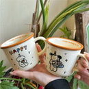 Axyaa Happy Bear Ceramic Coffee Mug, Cute Kawaii Design, Perfect Gift for Couples
