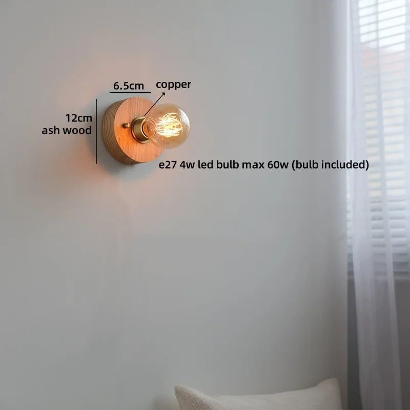 Axyaa Ceramic LED Wall Light Mirror Japan Style Bedside Lamp