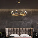 Axyaa Crystal Chandelier, Luxury Living Room Pendant Light, Bedroom Ceiling Lamp
