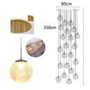Axyaa Crystal Chandelier Stair Pendant Lamp Living Room Pendant Lights Interior Lighting