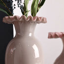 Axyaa Pink Flower Edge Glass Vase Hydroponics Plant Pot Room Decor
