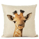 Axyaa Cute Animal Parrot & Deer Linen Pillowcase for Bedroom & Living Room