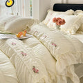 Korean Princess Style Lace Ruffles Wedding Bedding Set by Axyaa