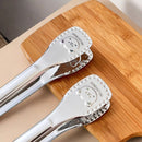 Axyaa Little Bear Pattern Stainless Steel BBQ Tongs - Non-Slip Grip, Multi-Use Utensil