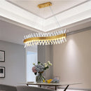 Axyaa Luxury Crystal Chandelier: LED Stainless Steel Pendant Lamp for Home Decor