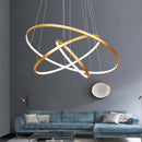 Axyaa Aluminum Black Chandelier Modern LED Pendant Light for Dining & Living Room