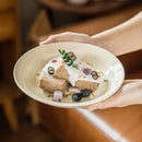 Axyaa Cream Ceramic Deep Plate - Set of 2