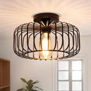 Axyaa American Birdcage Iron Light Fixture, Industrial Retro Style for Living Room, Bedroom