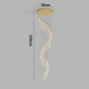 Axyaa Gold Crystal Duplex Chandelier - Rotating, Luxurious Design for Home Staircase