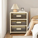 Axyaa 3-6 Tier Storage Cabinet in Transparent Cream: Space-Saving & Large Capacity Organizer