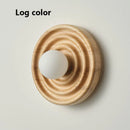 Axyaa Solid Wood Circular Wall Lamp Retro Light for Home Decor
